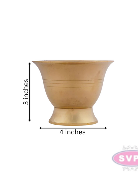 Brass Traditional Oil Cup / Kumkum / Sandal Cup / 3 Inches
