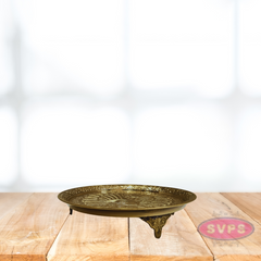 Brass Traditional Peacock Design Plate  Chowki  Mukkali With Stand