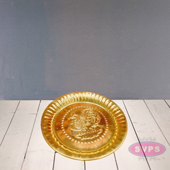 Brass Traditional Peacock Design Puja Plate / Aarti Plate