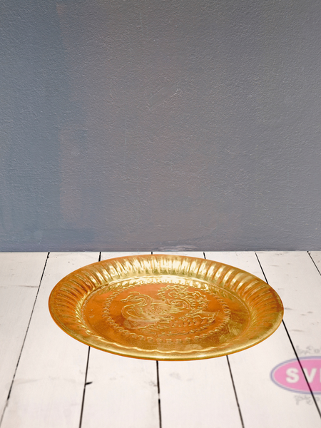 Brass Traditional Peacock Design Puja Plate / Aarti Plate