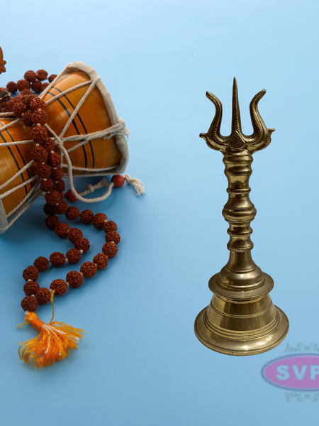 Brass Trishul / Sulam / Trisulam Hand Bell