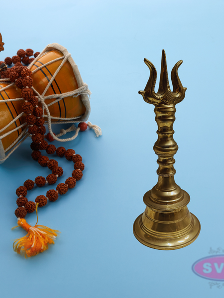 Brass Trishul / Sulam / Trisulam Hand Bell