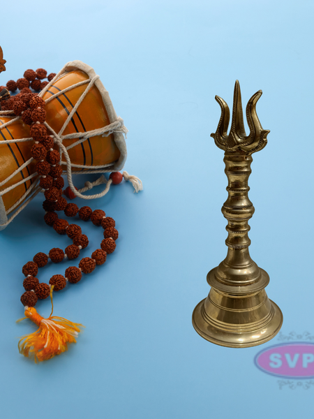 Brass Trishul / Sulam / Trisulam Hand Bell