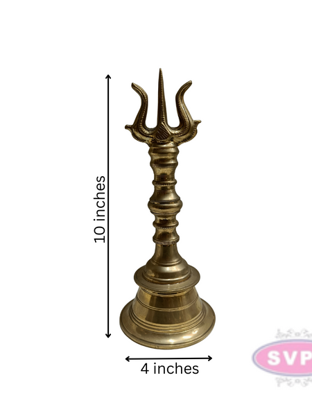 Brass Trishul / Sulam / Trisulam Hand Bell