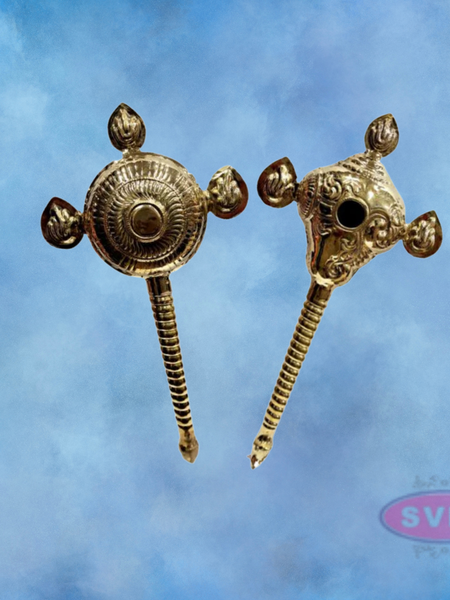 Brass Vaishnavite Shankh Chakra Abhisheka Dharai Set