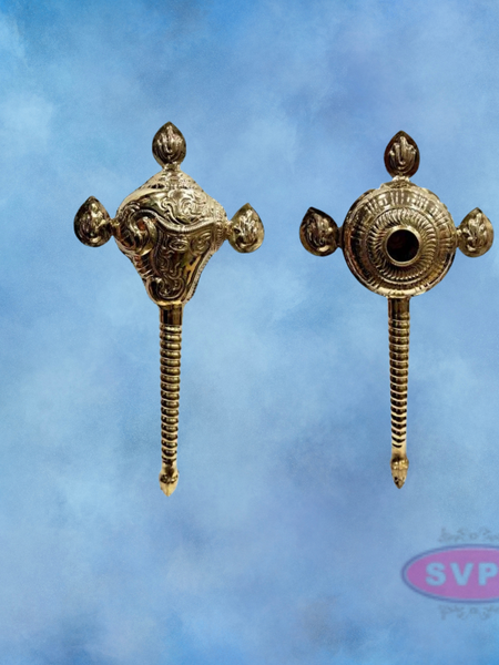 Brass Vaishnavite Shankh Chakra Abhisheka Dharai Set