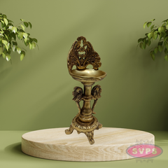 Brass Vastu Parrot Tall Lamp / 9 Inches