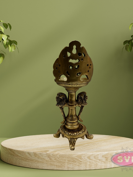 Brass Vastu Parrot Tall Lamp / 9 Inches
