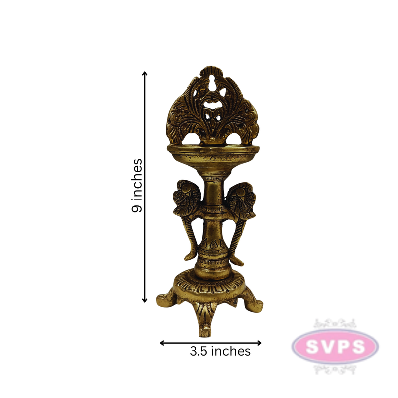 Brass Vastu Parrot Tall Lamp / 9 Inches