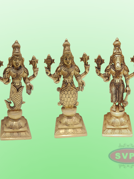 Brass Vishnu Dashavatara Set / 10 Inches
