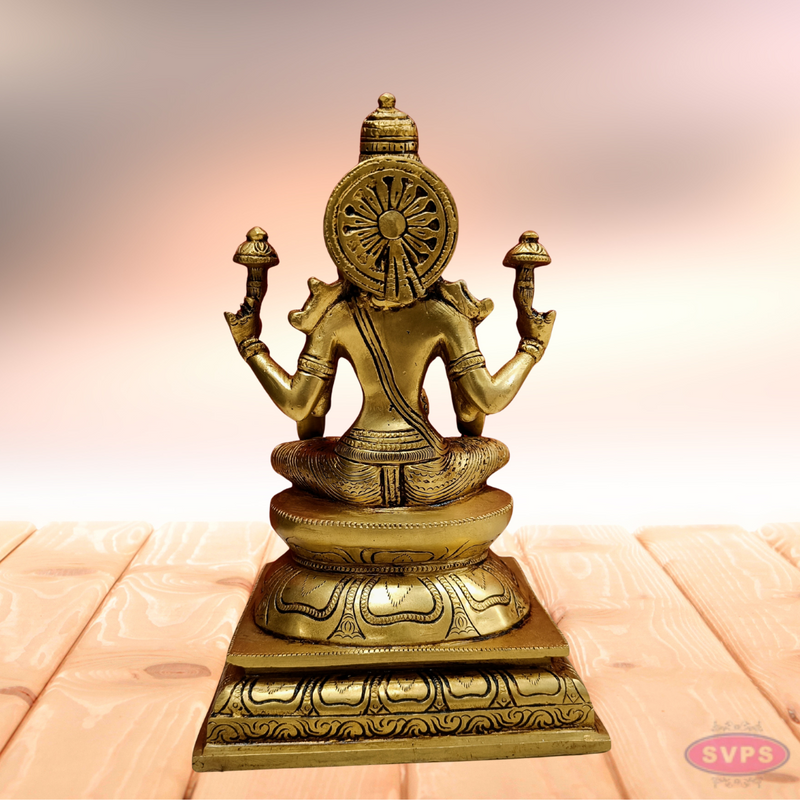 Brass Antique Dhanalakshmi With Kalasam And Gold Coins