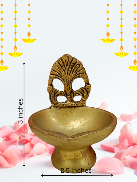 Brass Antique Diya With Stand For Diwali