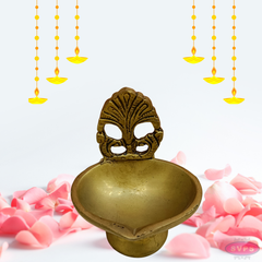 Brass Antique Diya With Stand For Diwali