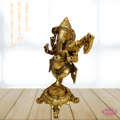 Brass Antique Finished Natya Ganesha Idol