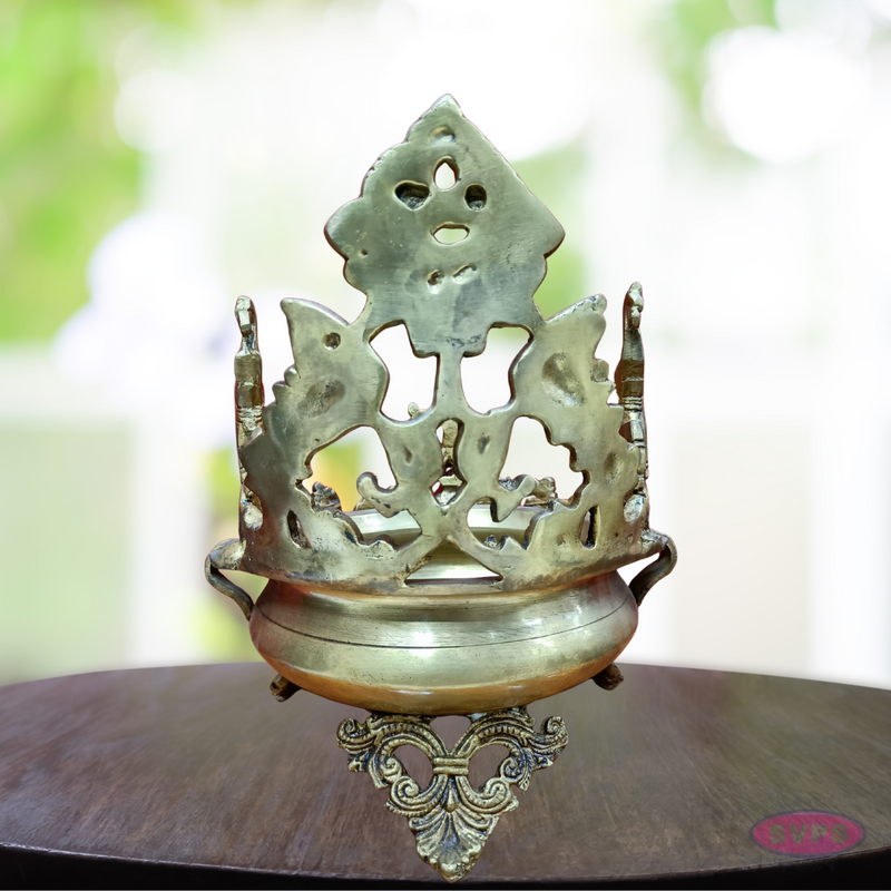 Brass Antique Indian Elephant Peacock Urli For Decor