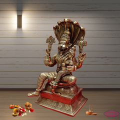 Brass Bhagavan Narasimha With Bhudevi / 34 Inches