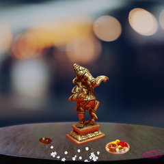 Brass Dancing Ganesha / Ganpathi Idol - 3.5 Inches