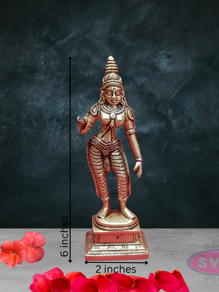 Brass Devi Parvati Standing Idol