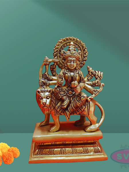 Brass Durgai Amman Idol / 8 Inches