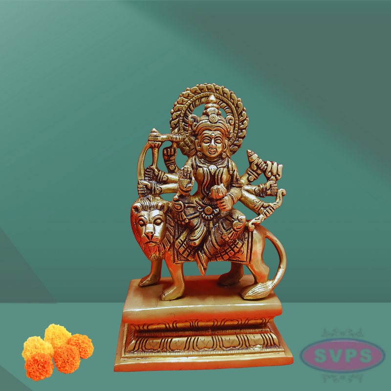 Brass Durgai Amman Idol / 8 Inches