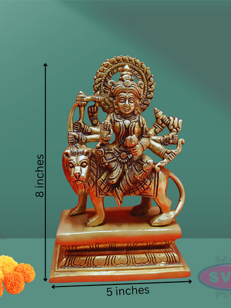 Brass Durgai Amman Idol / 8 Inches