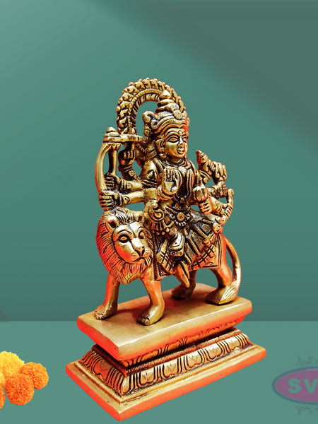 Brass Durgai Amman Idol / 8 Inches