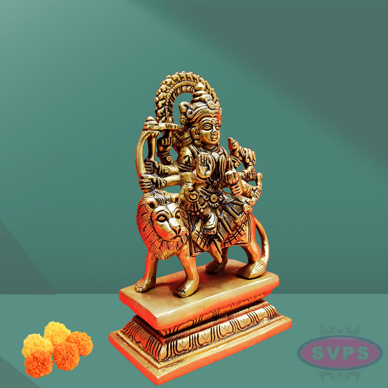 Brass Durgai Amman Idol / 8 Inches