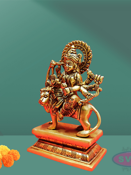 Brass Durgai Amman Idol / 8 Inches