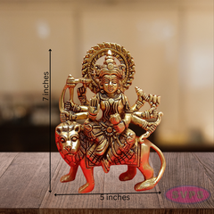 Brass Durgai Amman Idol On Lion