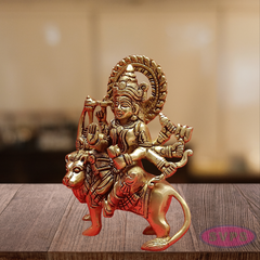 Brass Durgai Amman Idol On Lion