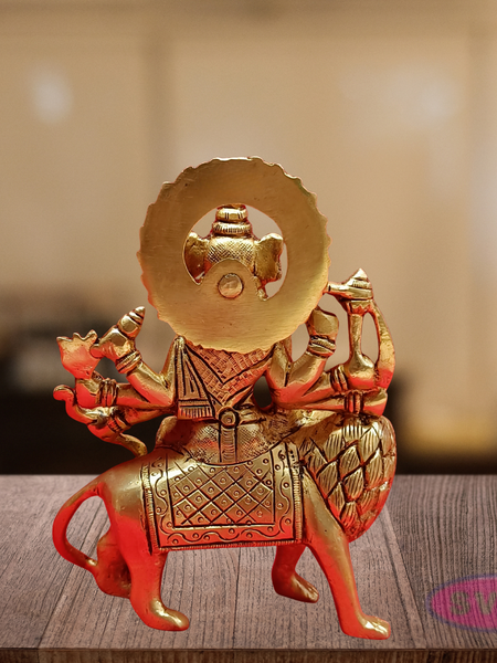Brass Durgai Amman Idol On Lion