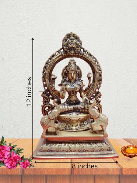 Brass Gajalakshmi With Elephants