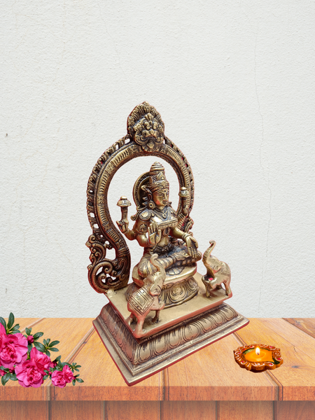 Brass Gajalakshmi With Elephants