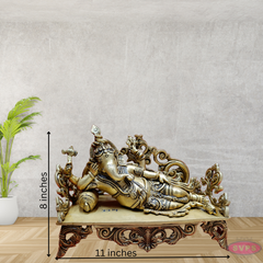 Brass Ganesha Relaxing On Sofa / Home Altar/ Decor Piece