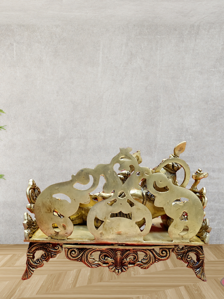 Brass Ganesha Relaxing On Sofa / Home Altar/ Decor Piece