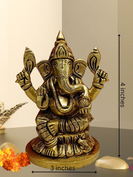 Brass Ganesha Small Size Idol