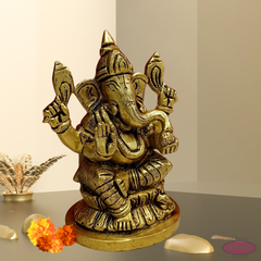 Brass Ganesha Small Size Idol