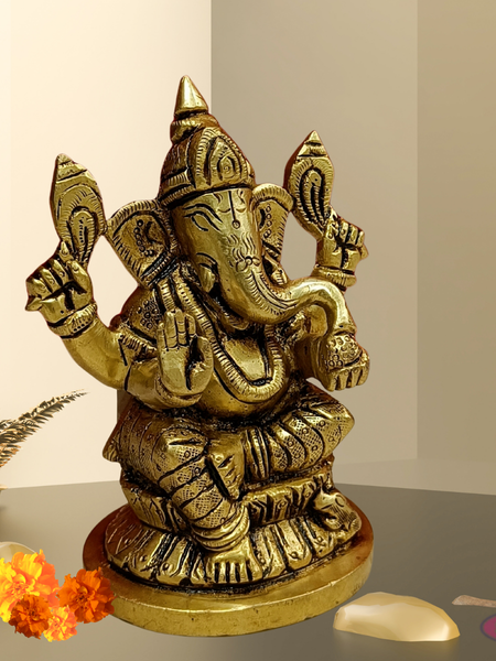 Brass Ganesha Small Size Idol