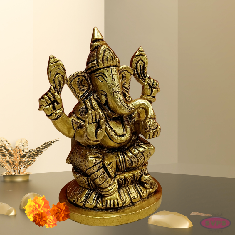 Brass Ganesha Small Size Idol