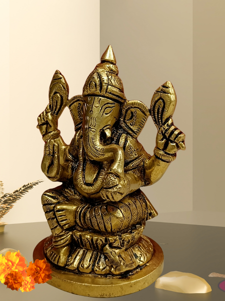 Brass Ganesha Small Size Idol
