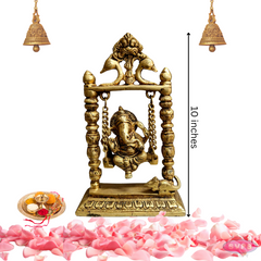 Brass Ganesha Swing Jhula / Home Altar/Temple/Decor