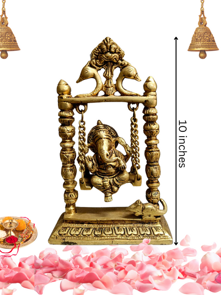 Brass Ganesha Swing Jhula / Home Altar/Temple/Decor