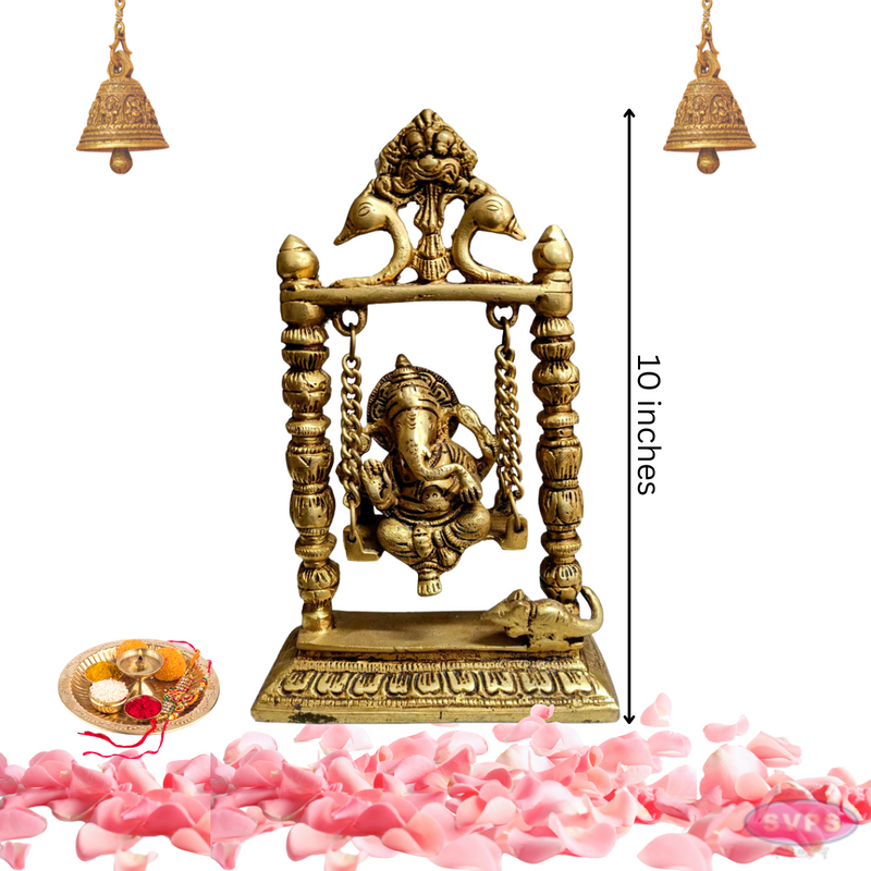 Brass Ganesha Swing Jhula / Home Altar/Temple/Decor