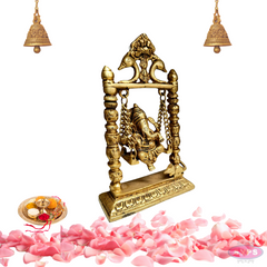 Brass Ganesha Swing Jhula / Home Altar/Temple/Decor