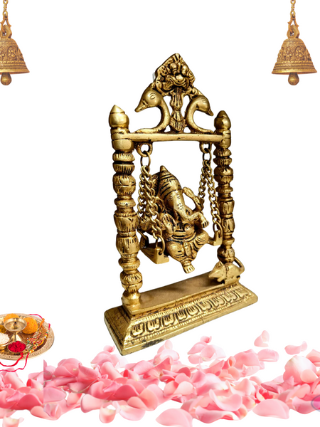 Brass Ganesha Swing Jhula / Home Altar/Temple/Decor