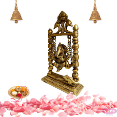 Brass Ganesha Swing Jhula / Home Altar/Temple/Decor