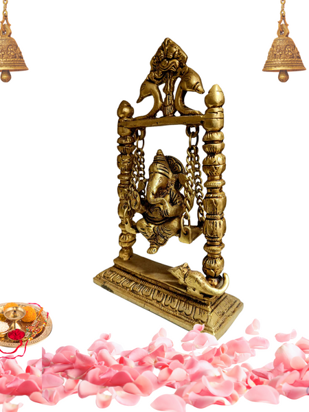 Brass Ganesha Swing Jhula / Home Altar/Temple/Decor