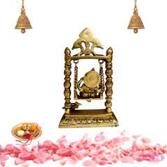 Brass Ganesha Swing Jhula / Home Altar/Temple/Decor