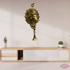 Brass Ganesha Wall Hanging With Bell For Wall Decor