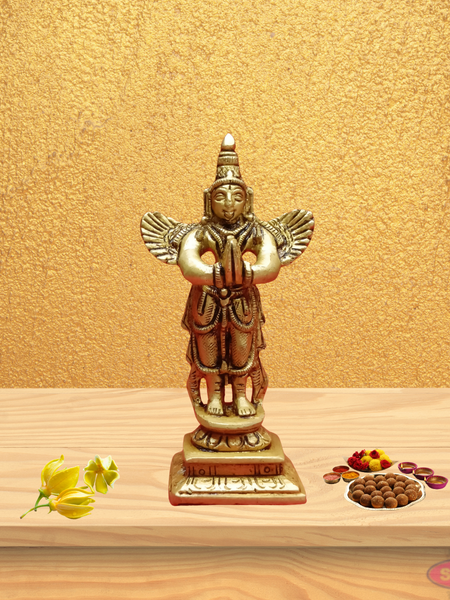 Brass Garudan Standing Small Size for Home Temple